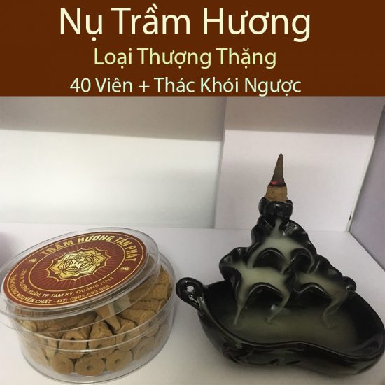 Nụ Trầm Hương Thơm Thượng Thặng-3Hộpx40Viên+Thác-Khói