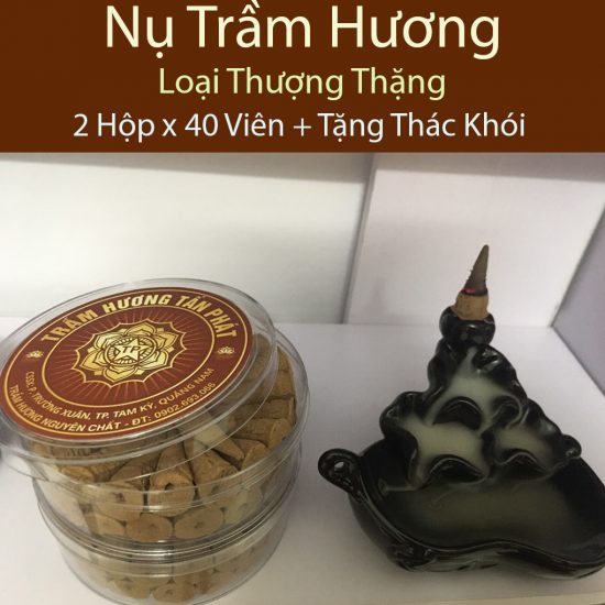 Nụ Trầm Hương Thơm Thượng Thặng-Hộp40Viên+Thác-Khói